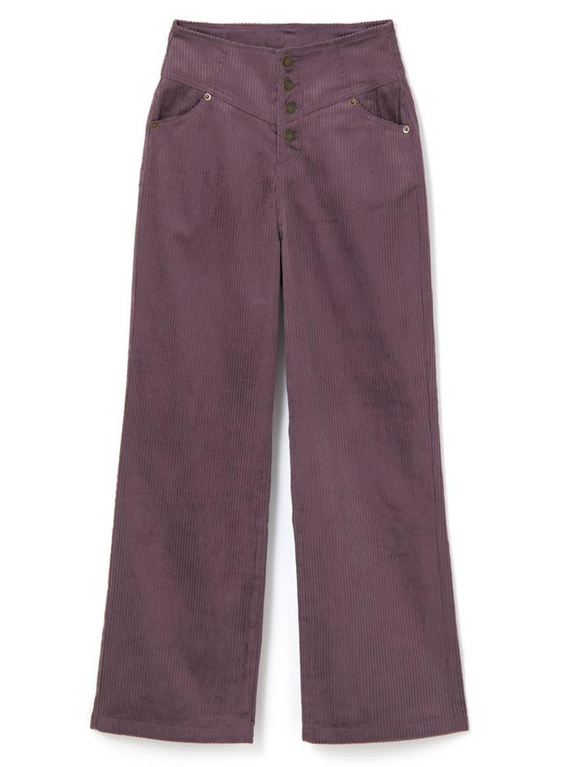コーデュロイハイウエストワイドパンツ