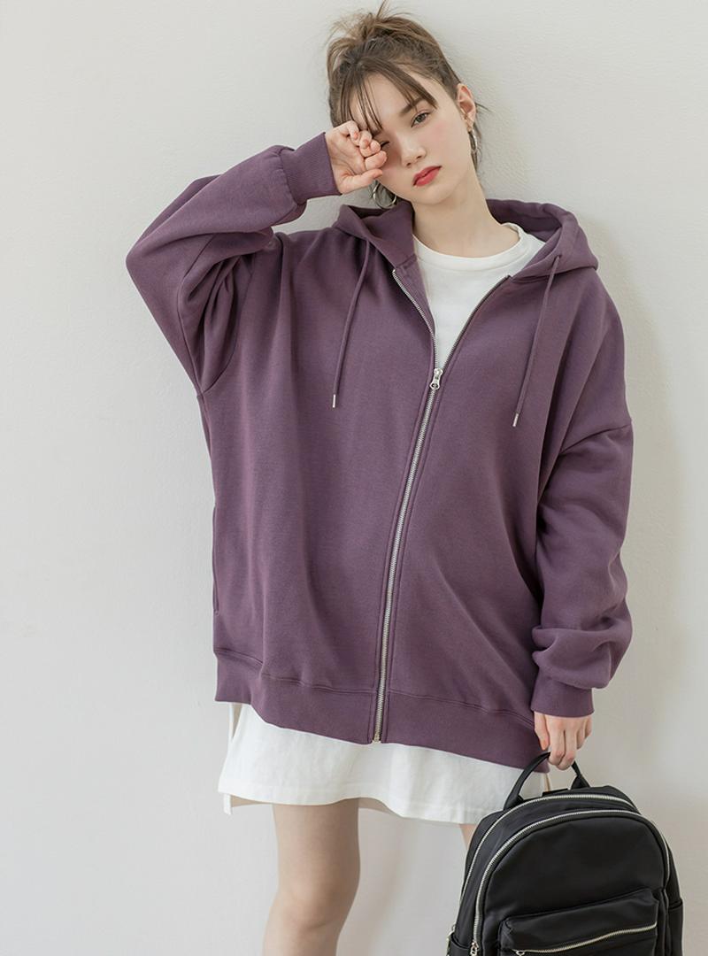 USAコットンサイドスリット入りベーシックロンT