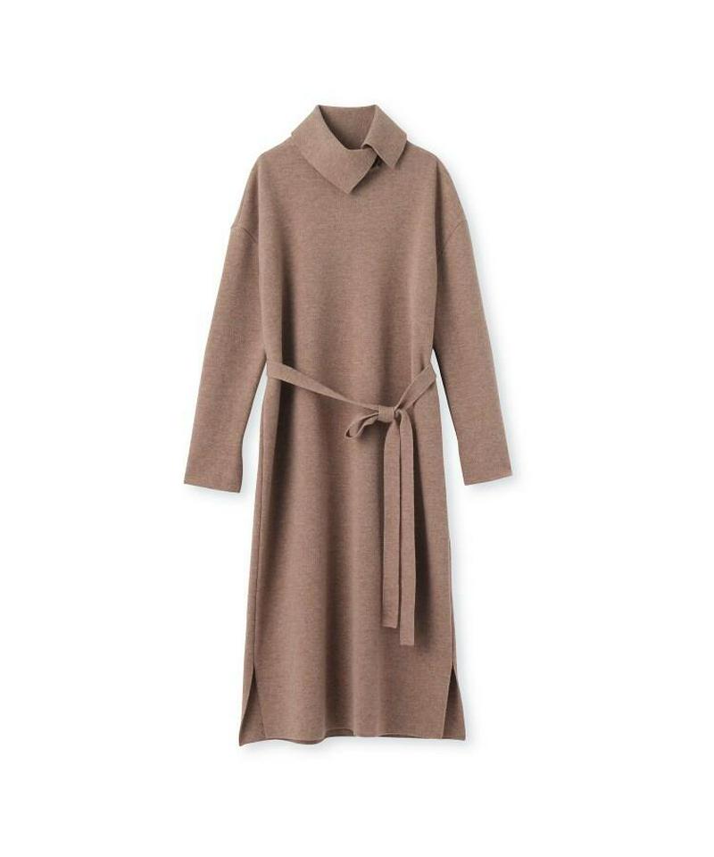 ジョイントウール タートルネックニットワンピース