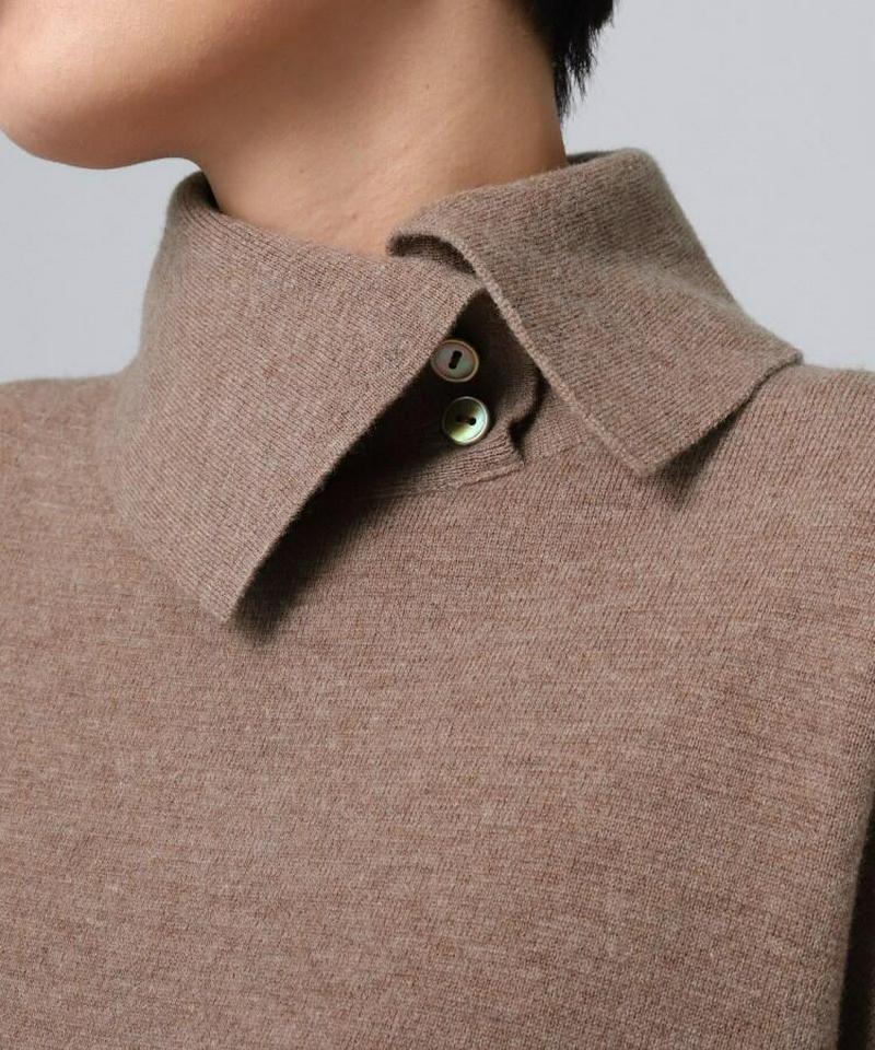 ジョイントウール タートルネックニットワンピース