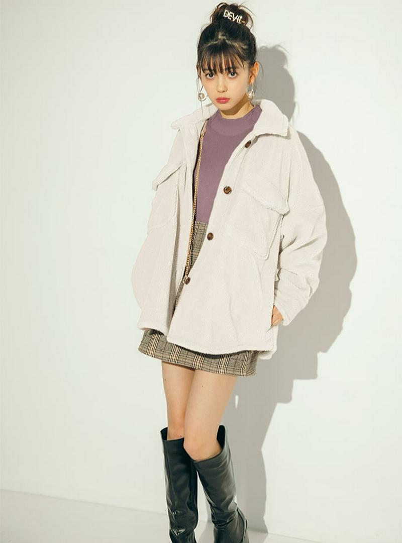 ハイネックボリュームスリーブカシミヤタッチニットトップス