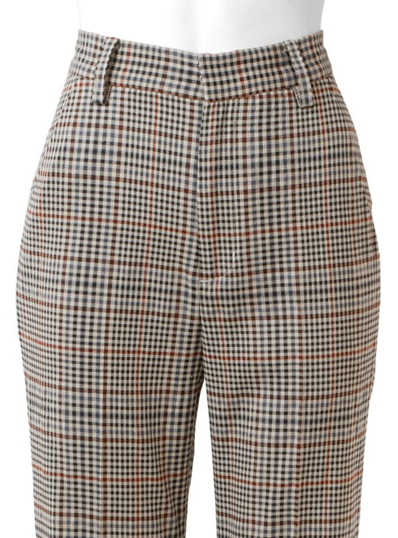 センタープレスチェックフレアパンツ
