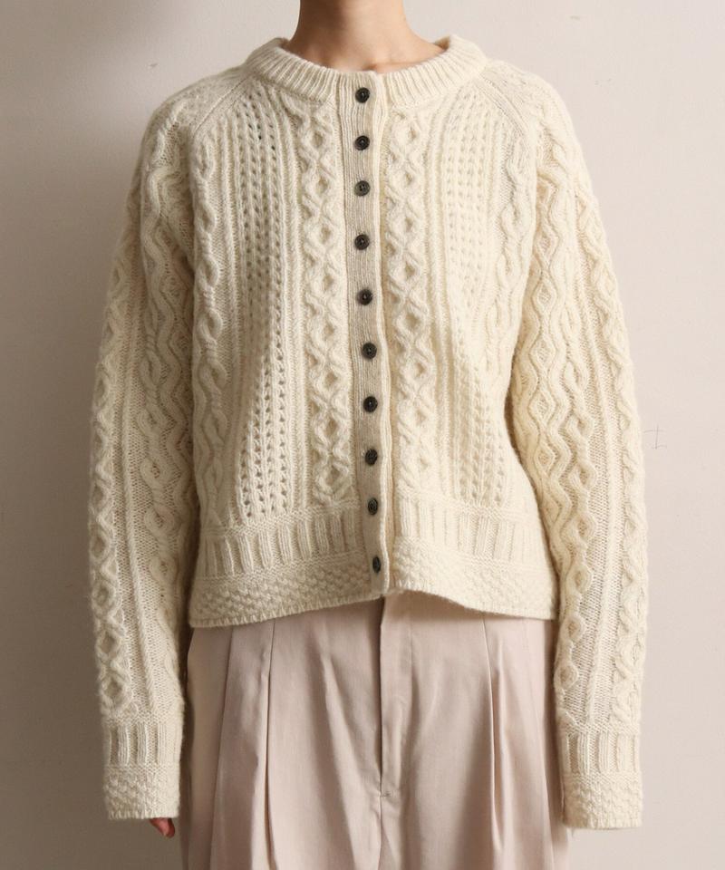 △ECOLOGYアラン編みクルーカーディガン（cardo fabrica）