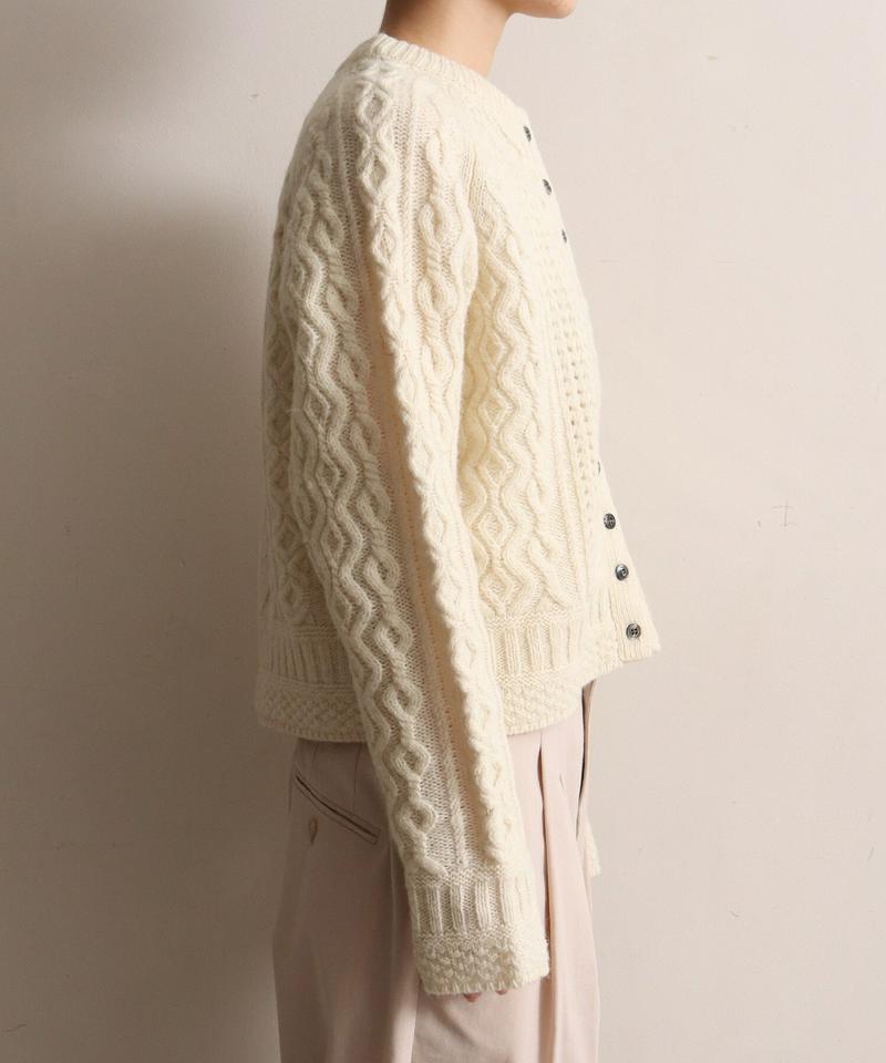 △ECOLOGYアラン編みクルーカーディガン（cardo fabrica）