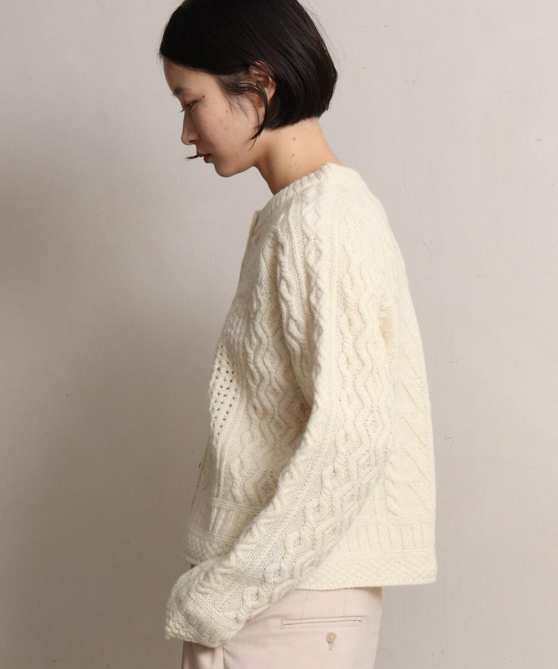 △ECOLOGYアラン編みクルーカーディガン（cardo fabrica）