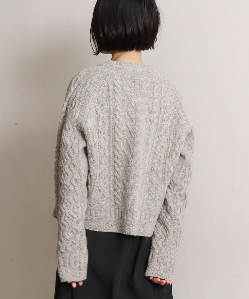 △ECOLOGYアラン編みクルーカーディガン（cardo fabrica）
