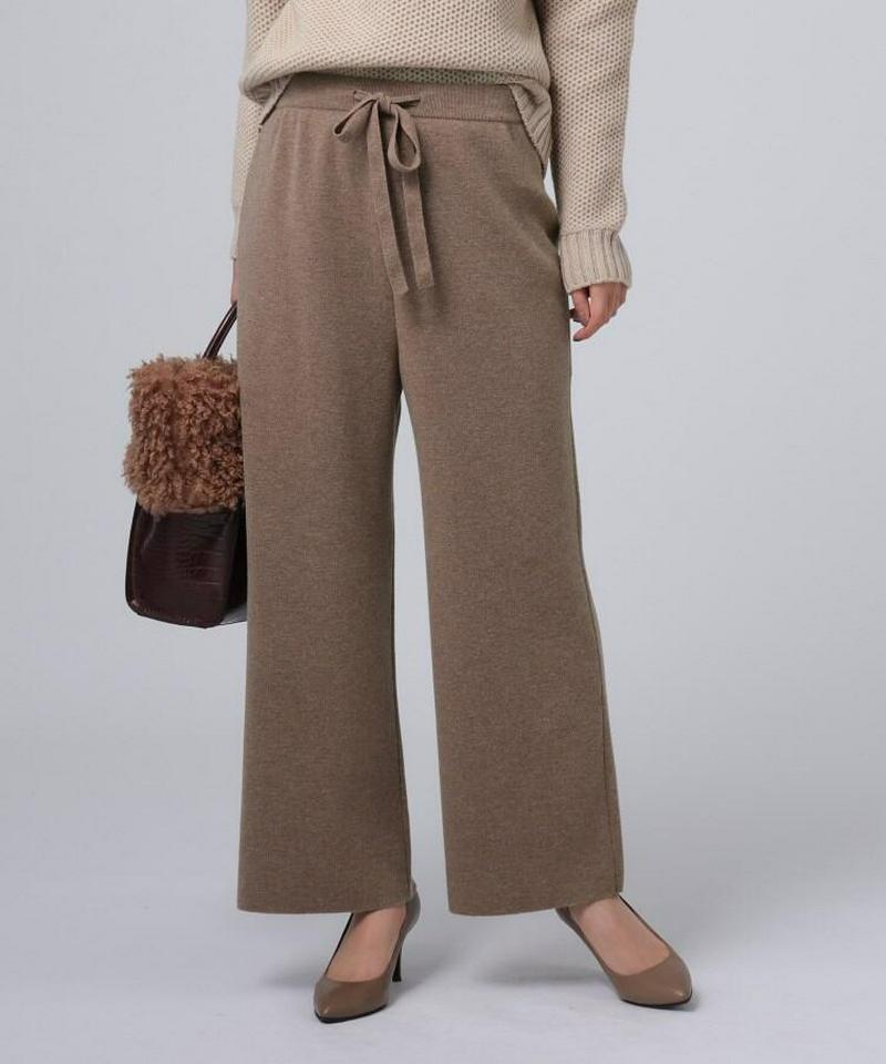 ジョイントウール ニットワイドパンツ