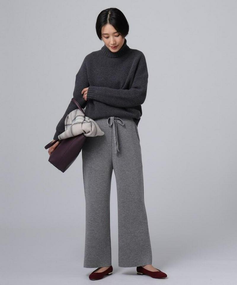 ジョイントウール ニットワイドパンツ