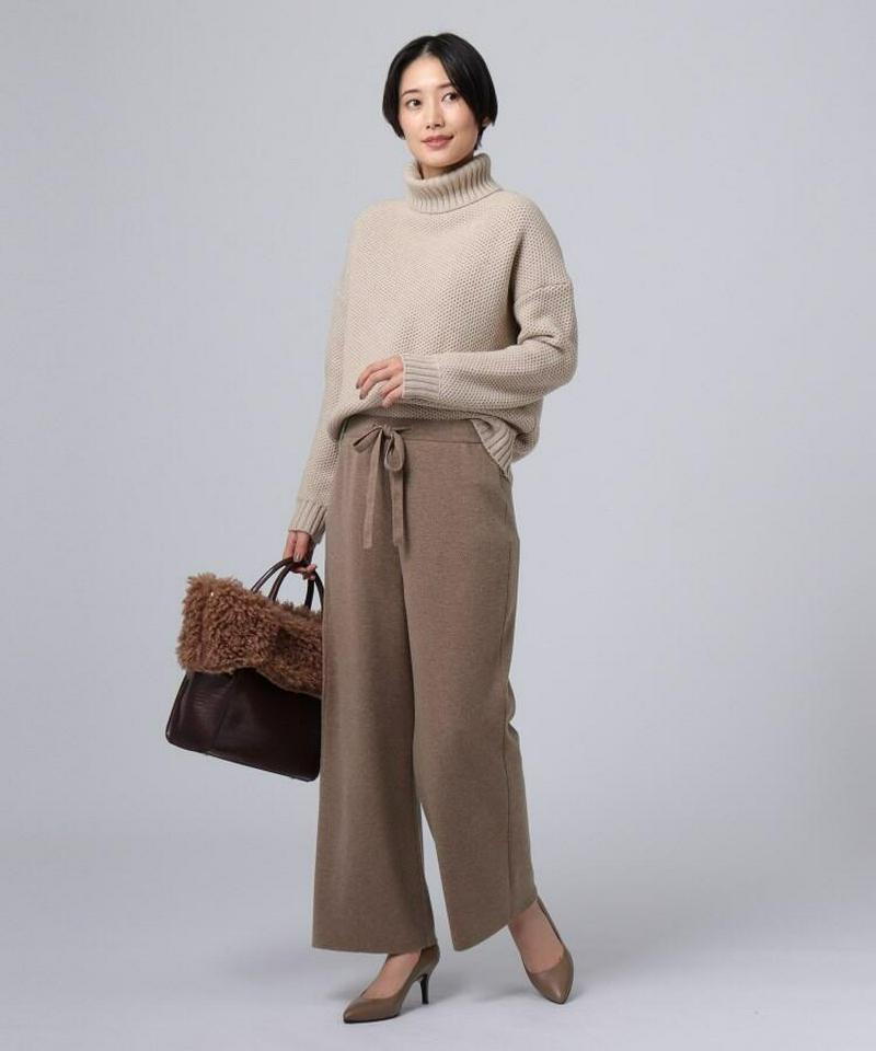 ジョイントウール ニットワイドパンツ