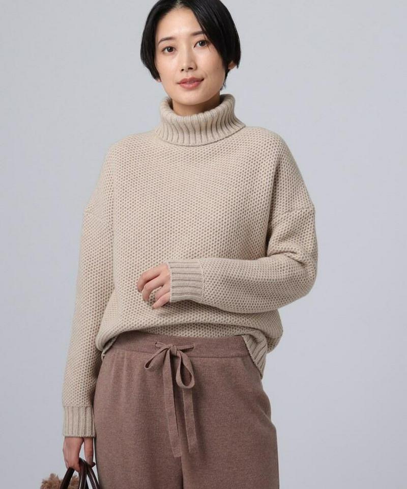 シルクカシミヤタートルネックニット