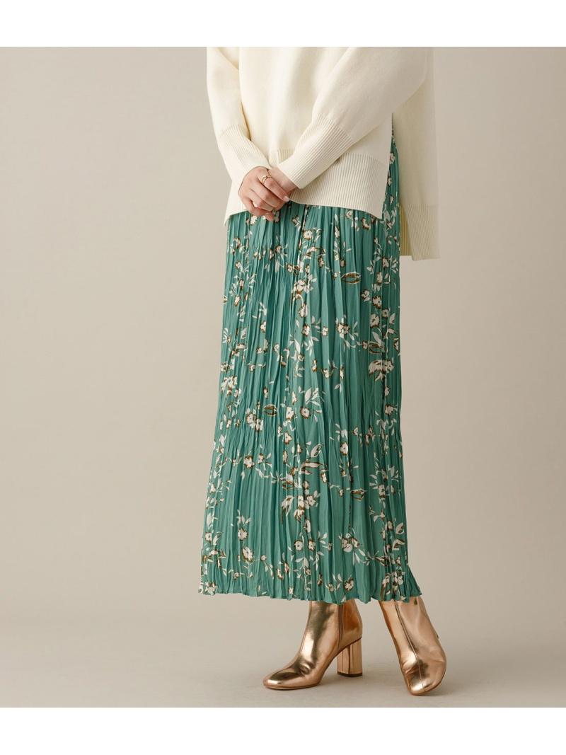 Frower printプリーツスカート