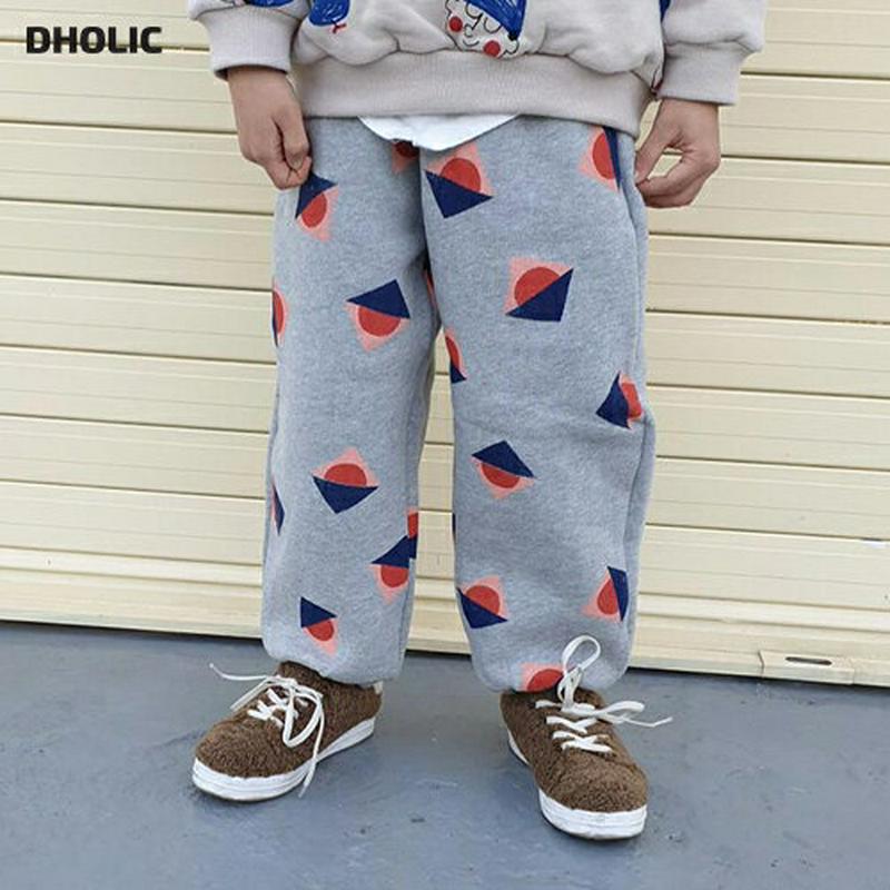 【キッズ30%OFF】裏起毛パターンパンツ(kids)・u08372 キッズ【3~8才】【pt】【パンツ　ズボン ボトムス 長ズボン ロングパンツ 総柄 裏起毛 カジュアル ラフ ウエストゴム 女の子 男の子 冬 韓国 韓国子供服 子供 こども 子供服 こども服】【KIDS】