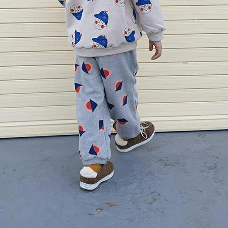 【キッズ30%OFF】裏起毛パターンパンツ(kids)・u08372 キッズ【3~8才】【pt】【パンツ　ズボン ボトムス 長ズボン ロングパンツ 総柄 裏起毛 カジュアル ラフ ウエストゴム 女の子 男の子 冬 韓国 韓国子供服 子供 こども 子供服 こども服】【KIDS】