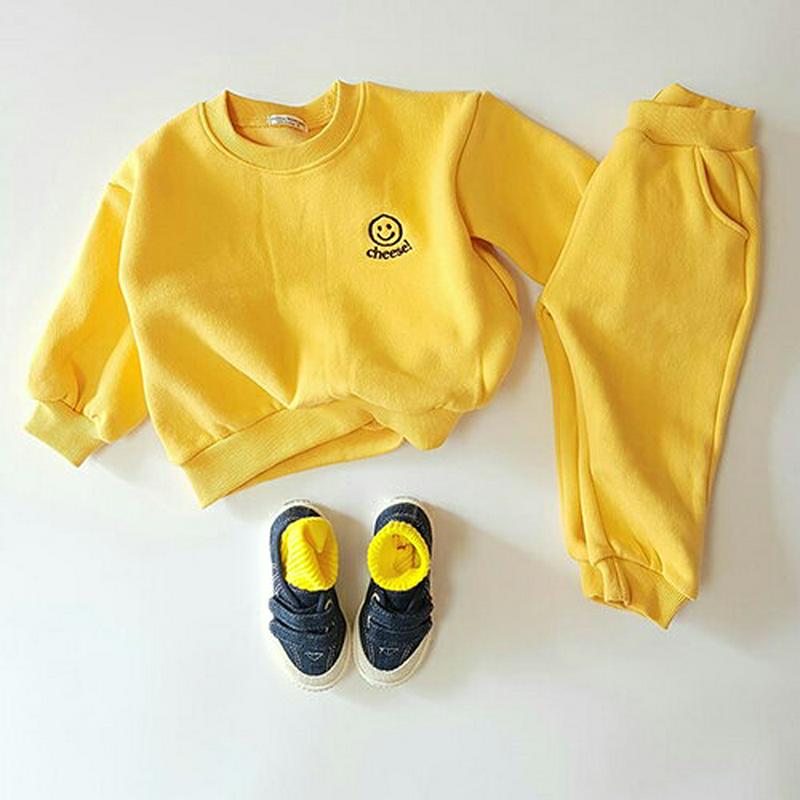 【キッズ30%OFF】裏起毛スマイル刺繍スウェット上下SET・u08363 キッズ【3~8才】【set】【セットアップ setup 上下 トップス スウェット トレーナー パンツ ズボン 長ズボン スマイル 裏起毛 刺繍 女の子 男の子 冬 韓国 韓国子供服 子供 こども 子供服 こども服】【KIDS】