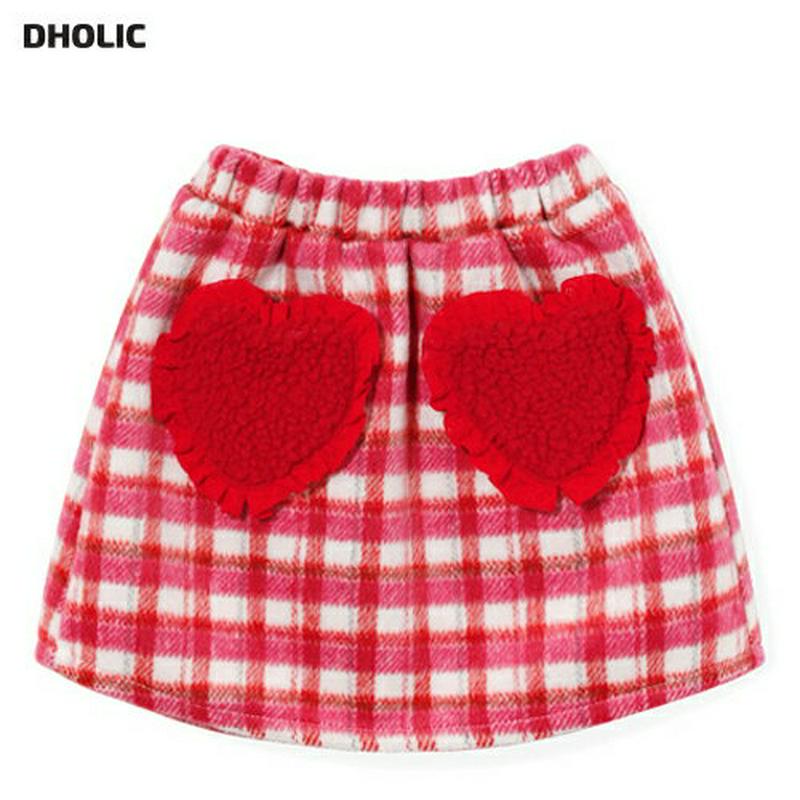 ハートチェックミニスカート・p008390 キッズ【3~8才】【sk】【スカート ミニスカート ミニ ショート丈 チェック柄　ギンガムチェック ハート 可愛い かわいい ガーリー 秋 冬 韓国 韓国子供服 子供 こども 子供服 こども服】【KIDS】