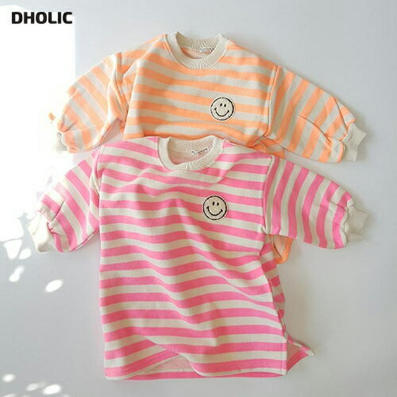 【キッズ20%OFF】裏起毛スマイルパッチボーダーTシャツ・u08360 キッズ【3~8才】【tops】【トップス Tシャツ 長