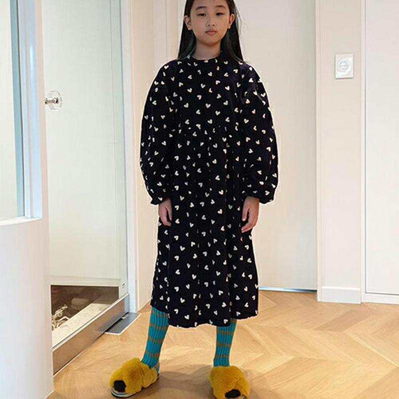 【キッズ20%OFF】フリルハートワンピース(kids)・u08378 キッズ【3~8才】【ops】【ワンピース ロング ロング