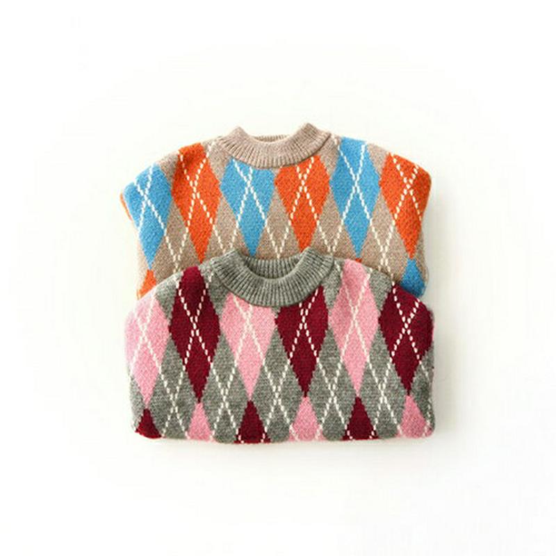 【キッズ20%OFF】アーガイルニット・u08308 キッズ【3~8才】【tops】【トップス ニット ニットトップス 長袖 総