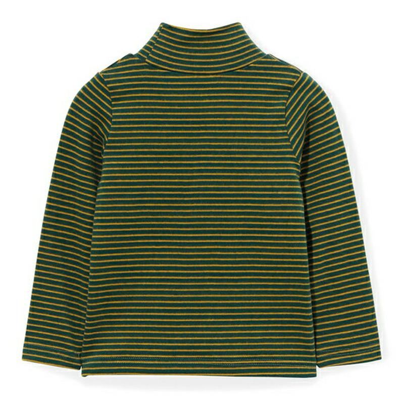 ハイネックボーダーTシャツ・p008169 キッズ【3~8才】【tops】【トップス Tシャツ 長袖 ボーダー 柄 ハイネック カジュアル ラフ 女の子 男の子 秋 冬 韓国 韓国子供服 子供 こども 子供服 こども服】【KIDS】