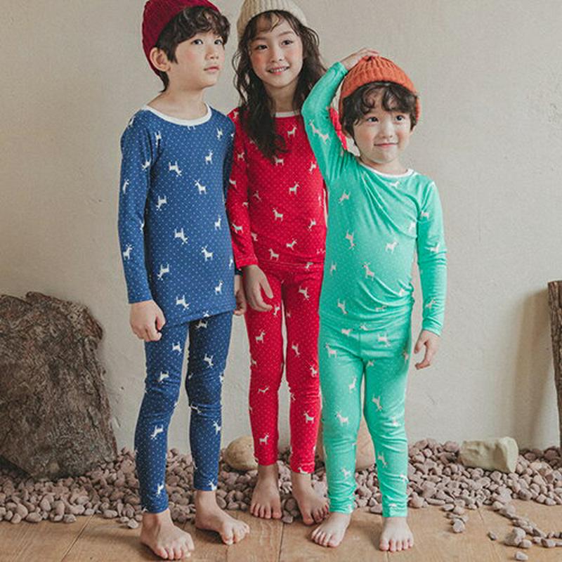 アニマルパジャマ(ネイビー)・p008222 キッズ【3~8才】【uw】【パジャマ ルームウェア 部屋着 トップス パンツ 長袖 アニマル柄 動物 カジュアル 女の子 男の子 韓国 韓国子供服 子供 こども 子供服 こども服】【KIDS】