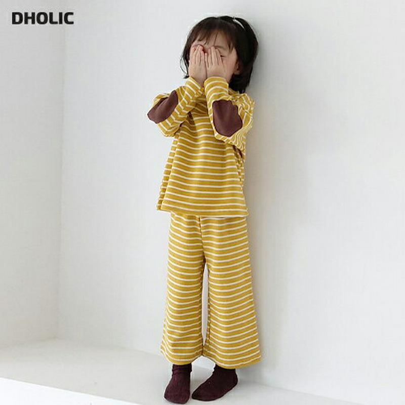 【キッズ20%OFF】パッチボーダー上下SET・u08318 キッズ【3~8才】【set】【セットアップ setup トップス 