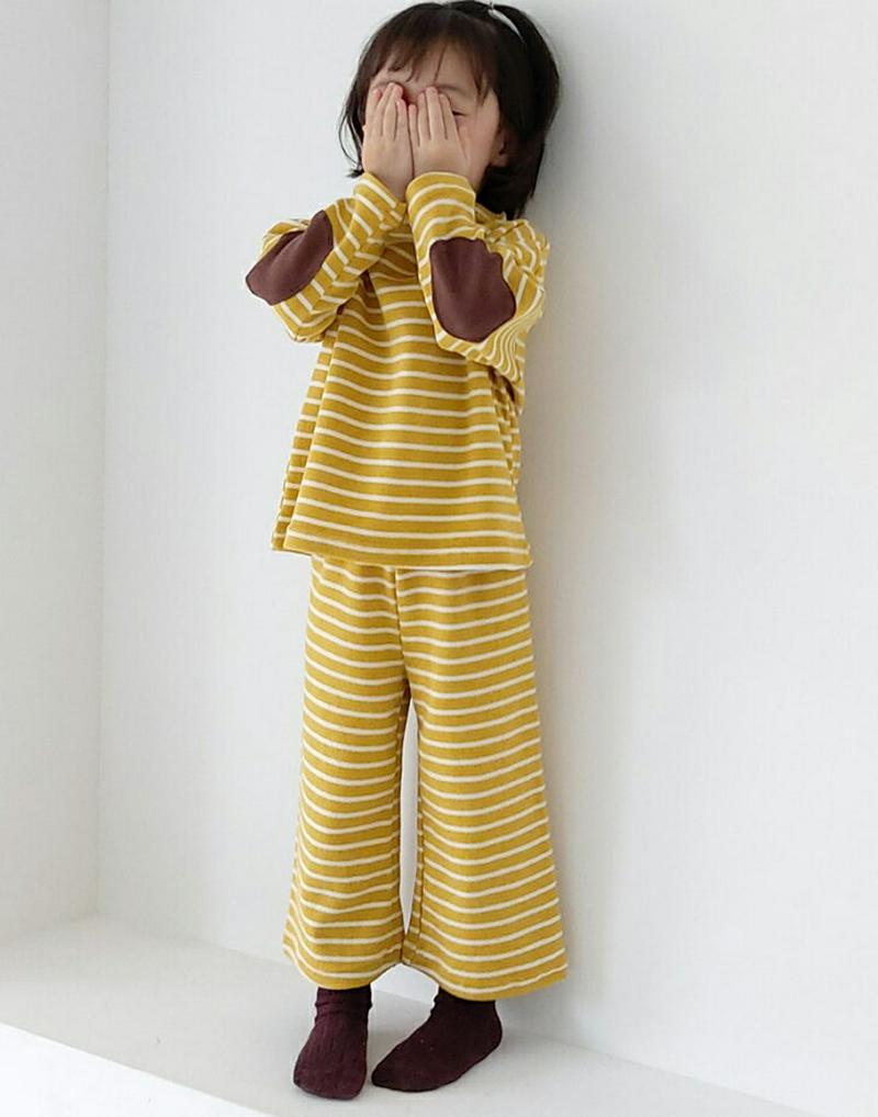 【キッズ20%OFF】パッチボーダー上下SET・u08318 キッズ【3~8才】【set】【セットアップ setup トップス 