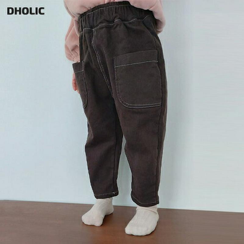 【キッズ20%OFF】裏起毛ポケットパンツ・u08306 キッズ【3~8才】【pt】【パンツ ズオン ボトムス 裏起毛 単色 無