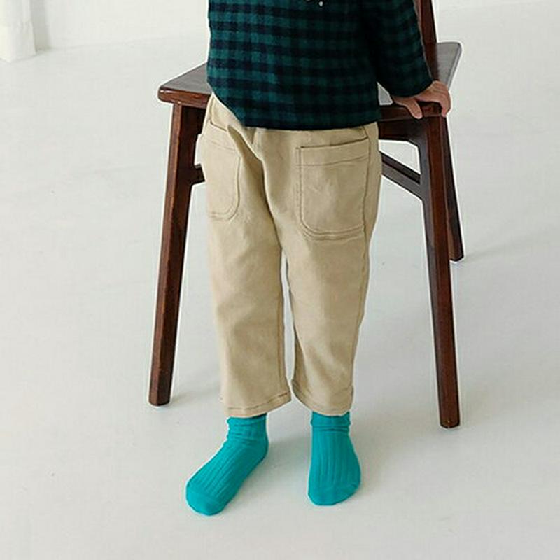 【キッズ20%OFF】裏起毛ポケットパンツ・u08306 キッズ【3~8才】【pt】【パンツ ズオン ボトムス 裏起毛 単色 無