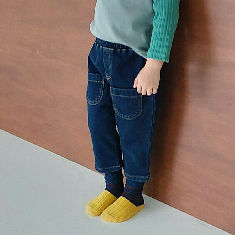 【キッズ20%OFF】裏起毛ポケットデニムパンツ・u08321 キッズ【3~8才】【pt】【デニム パンツ ズボン ロングパンツ