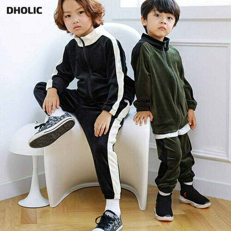 【キッズ30%OFF】ベロア上下SET(ジュニア)・u08284 キッズ【3~8才】【set】【セットアップ setup 上下 ベロア カジュアル ラフ トップス 長袖 ズボン パンツ 女の子 男の子 冬 韓国 韓国子供服 子供 こども 子供服 こども服】【KIDS】