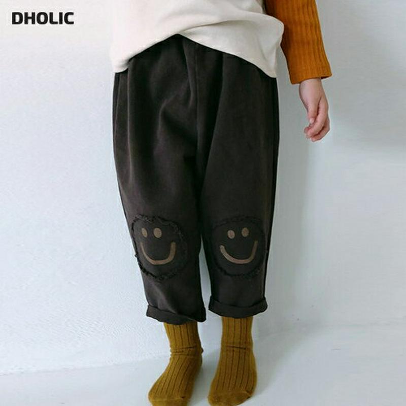 【キッズ20%OFF】裏起毛ニースマイルポイントパンツ・u08320 キッズ【3~8才】【pt】【パンツ ズボン ロングパンツ 