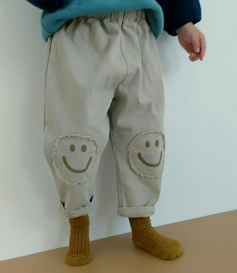 【キッズ20%OFF】裏起毛ニースマイルポイントパンツ・u08320 キッズ【3~8才】【pt】【パンツ ズボン ロングパンツ 