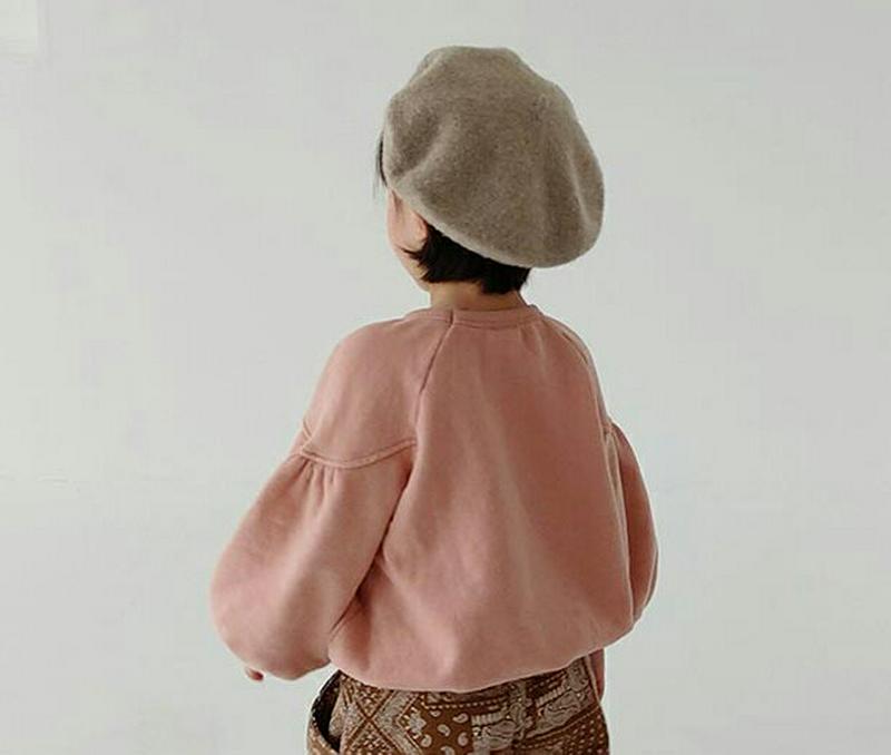 【キッズ20%OFF】裏起毛アップルパフTシャツ・u08322 キッズ【3~8才】【tops】【トップス Tシャツ 長袖 パフス
