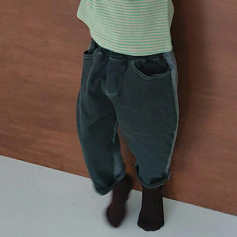 【キッズ20%OFF】裏起毛バイカラーパンツ・u08323 キッズ【3~8才】【pt】【パンツ ズボン ロングパンツ 長ズボン 