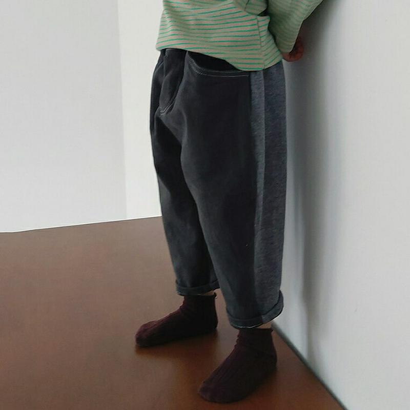 【キッズ20%OFF】裏起毛バイカラーパンツ・u08323 キッズ【3~8才】【pt】【パンツ ズボン ロングパンツ 長ズボン 