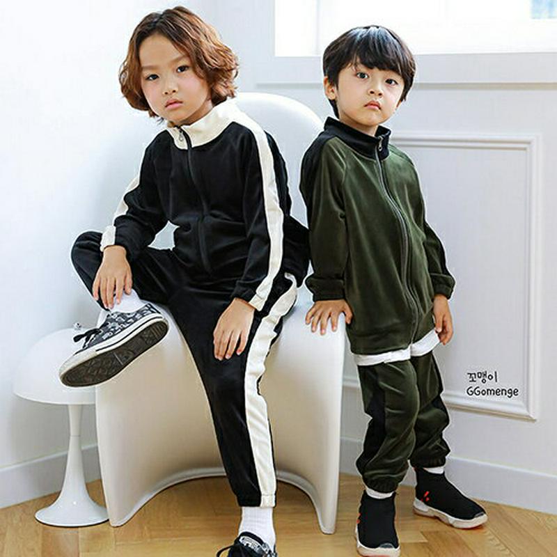 【キッズ20%OFF】ベロア上下SET(キッズ)・u08283 キッズ【3~8才】【set】【セットアップ setup 上下 ベ