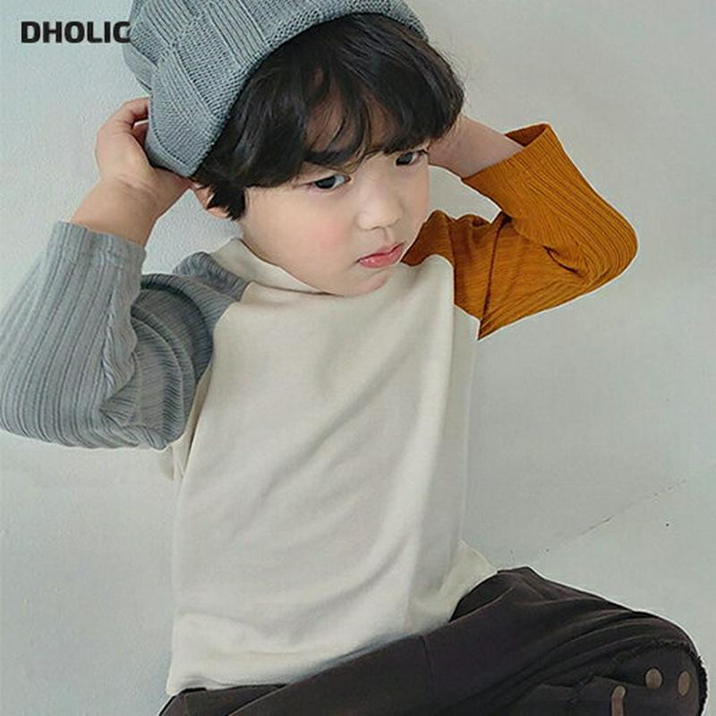 【キッズ20%OFF】リブ配色ラグランTシャツ・u08324 キッズ【3~8才】【tops】【トップス Tシャツ 長袖 ラグラン