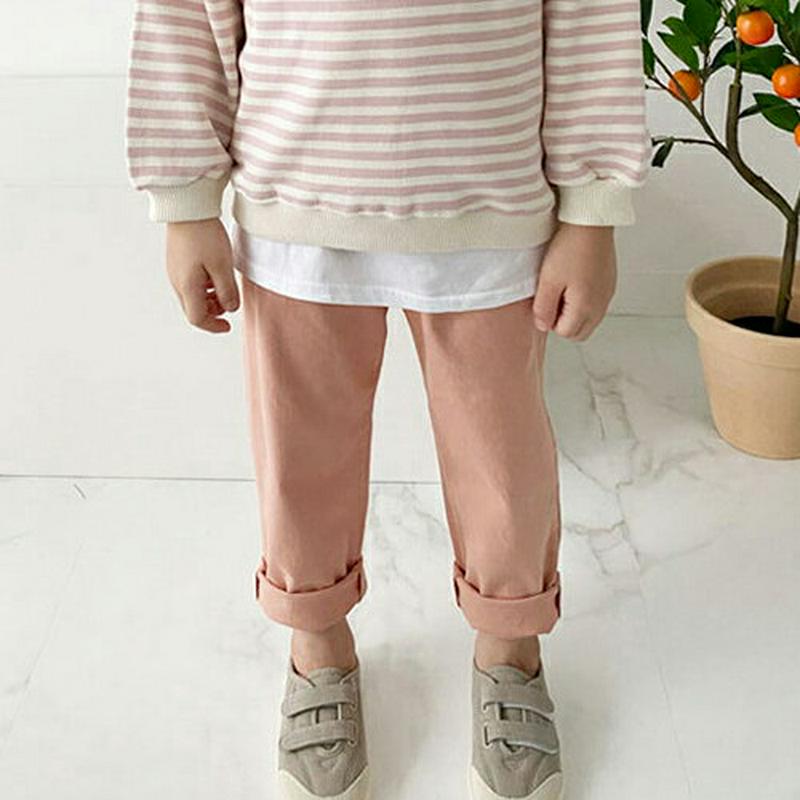 ウエストストレッチパンツ・p008106 キッズ【3~8才】【pt】【パンツ ズボン ロングパンツ 長ズボン 単色 無地 シンプル ベーシック カジュアル 女の子 男の子 春 秋 韓国 韓国子供服 子供 こども 子供服 こども服】【KIDS】