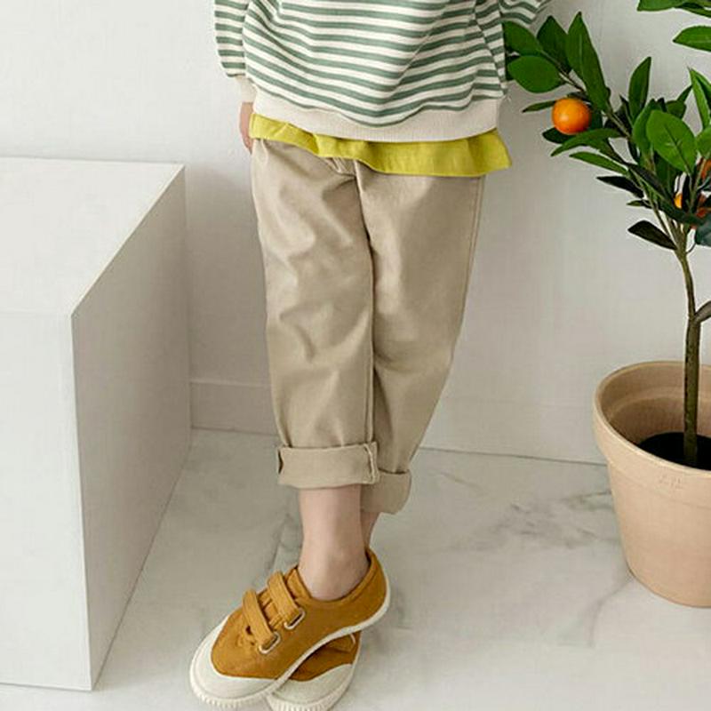 ウエストストレッチパンツ・p008106 キッズ【3~8才】【pt】【パンツ ズボン ロングパンツ 長ズボン 単色 無地 シンプル ベーシック カジュアル 女の子 男の子 春 秋 韓国 韓国子供服 子供 こども 子供服 こども服】【KIDS】