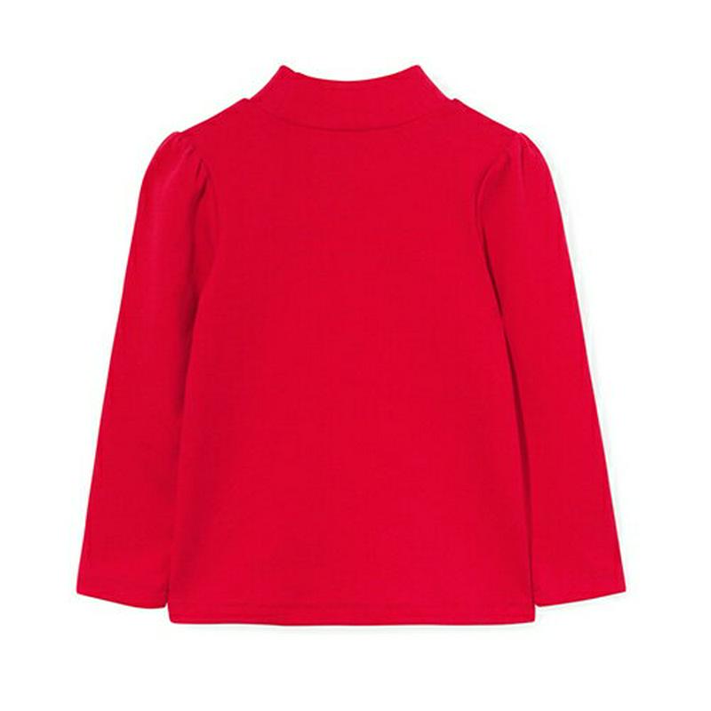 ハーフネックショルダーギャザーTシャツ・p008168 キッズ【3~8才】【tops】【トップス Tシャツ 長袖 単色 無地 シンプル ギャザー ハーフネック 女の子 春 秋 韓国 韓国子供服 子供 こども 子供服 こども服】【KIDS】