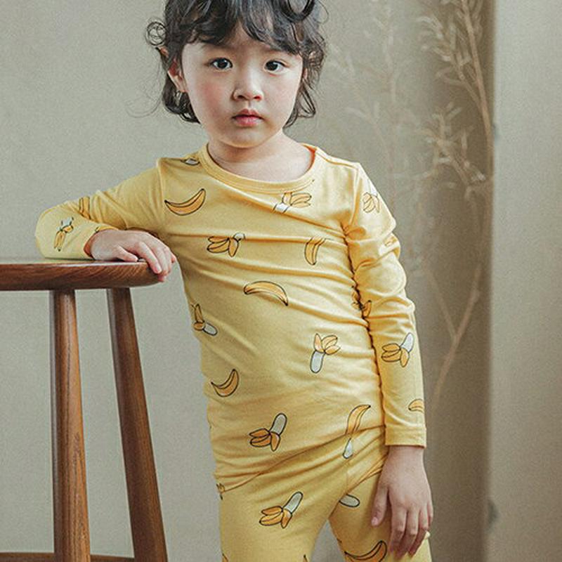 【キッズ20%OFF】フルーツパジャマSET(イエロー)・p008215 キッズ【3~8才】【uw】【パジャマ ルームウェア 部