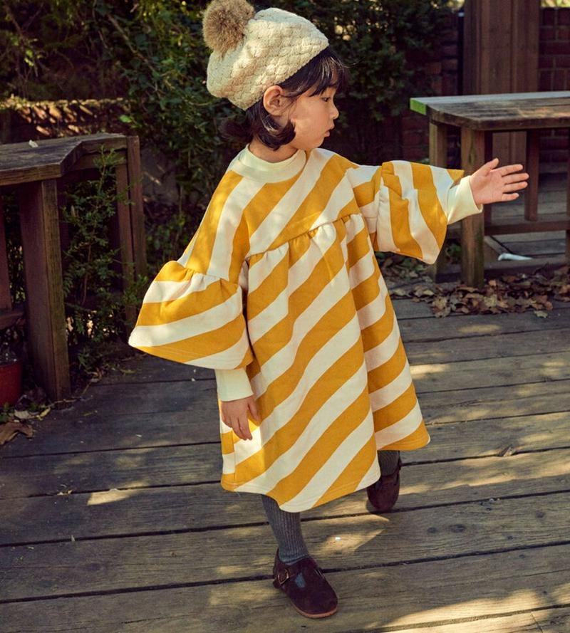 【キッズ20%OFF】裏起毛ダイアゴナルラインワンピース・u08302 キッズ【3~8才】【ops】【ワンピース ロング ロング