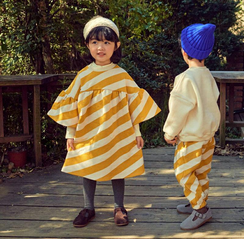 【キッズ20%OFF】裏起毛ダイアゴナルラインワンピース・u08302 キッズ【3~8才】【ops】【ワンピース ロング ロング