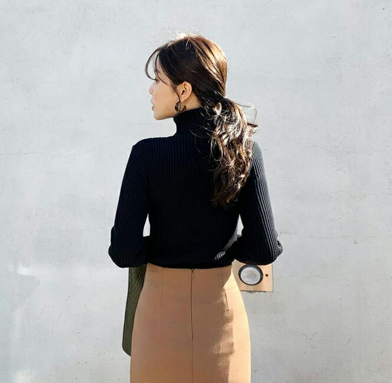 【新作10%OFF】スリムリブタートルネックニット・全6色・b64879 レディース【tops】【韓国 ファッション トップス 