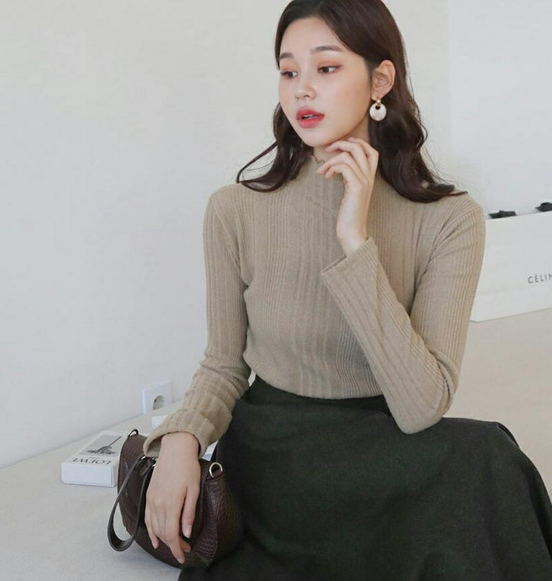 【新作10%OFF】ウェーブハーフネックTシャツ・全5色・t60981 レディース【tops】【韓国 ファッション トップス T
