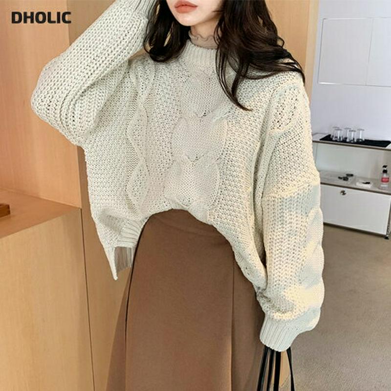 【新作10%OFF】ラウンドツイストルーズニット・全5色・t64880 レディース【tops】【韓国 ファッション トップス ニ