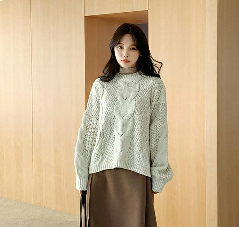 【新作10%OFF】ラウンドツイストルーズニット・全5色・t64880 レディース【tops】【韓国 ファッション トップス ニ