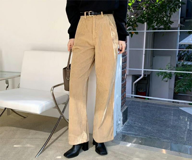 【新作10%OFF】コーデュロイワイドパンツ・全3色・t64894 レディース【pt】【韓国 ファッション ボトムス ズボン パ