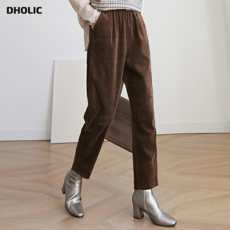 ベルト付コーデュロイパンツ・全4色・b61005 レディース【pt】【韓国 ファッション ボトムス ズボン パンツ ロングパンツ ストレート コーデュロイ コーデュロイパンツ ウエストゴム 楽ちん ベルト シンプル 単色 無地 カジュアル 大人 秋 冬】