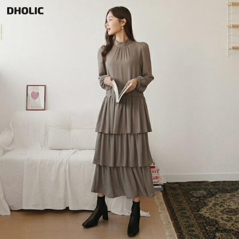 【新作10%OFF】ストラップ付ティアードワンピース・全3色・t61002 レディース【ops】【韓国 ファッション ワンピース